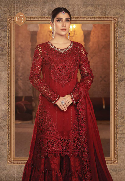 MARIA.B Unstitched MBROIDERED - Ruby Red (BD-2305)