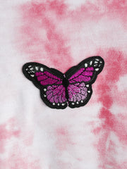 Butterfly Embroidery Tie Dye Hoodie