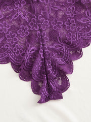 Crisscross Scallop Floral Lace Teddy Bodysuit