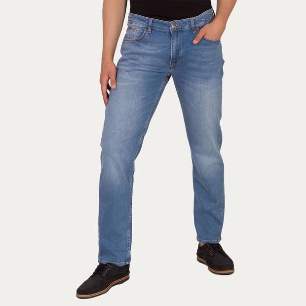 Brand mustng slim fit stretchable sky blue jeans