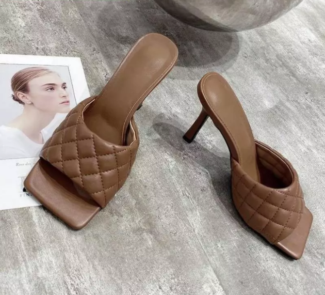 Gladiator 9CM Ladies Sandals Brand Design Women Elegant Square Sandaly Toe Thin High Heels 9CM Summer Outdoor Beach Shoes