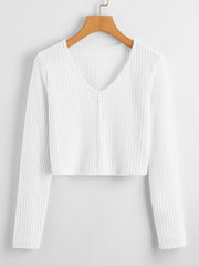 Button Front Waffle Knit Sweater
