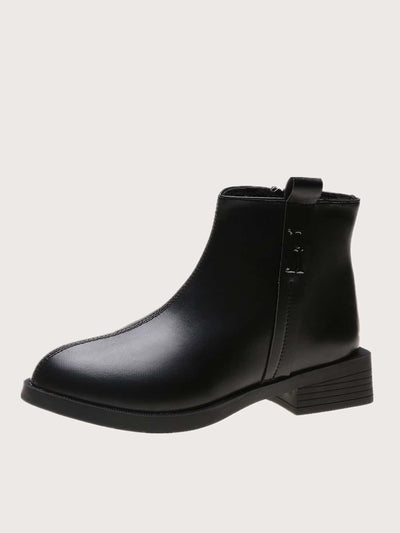 Letter Chunky Heeled Ankle Boots