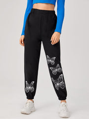 Butterfly Print Joggers