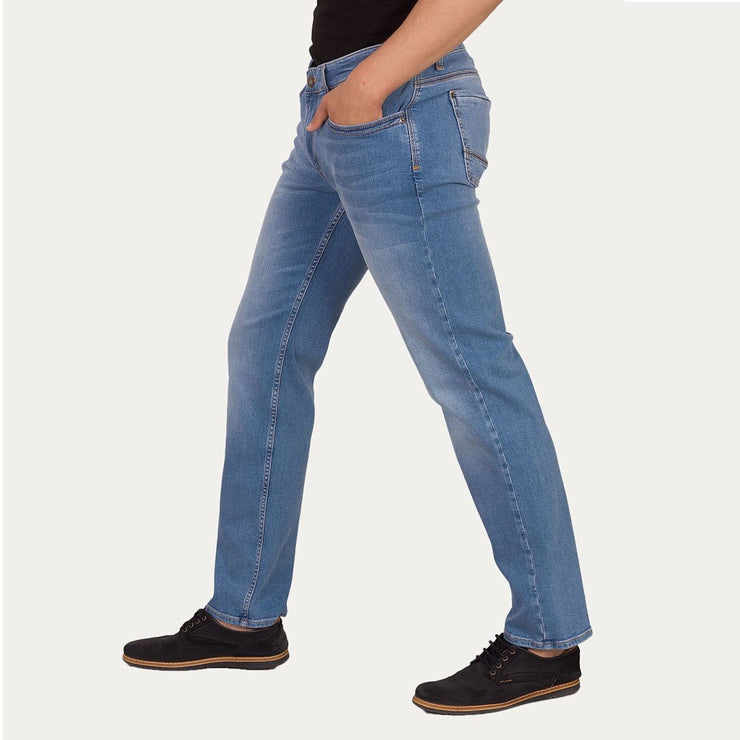 Brand mustng slim fit stretchable sky blue jeans