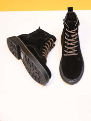 Side Pocket Lace-up Combat Boots
