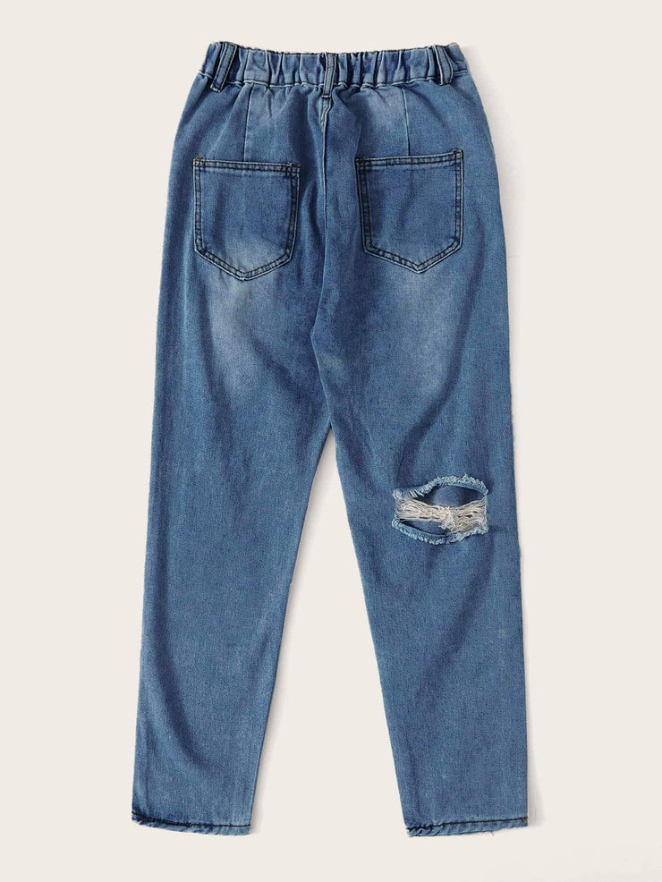 Ripped Distressed Mom Jeans