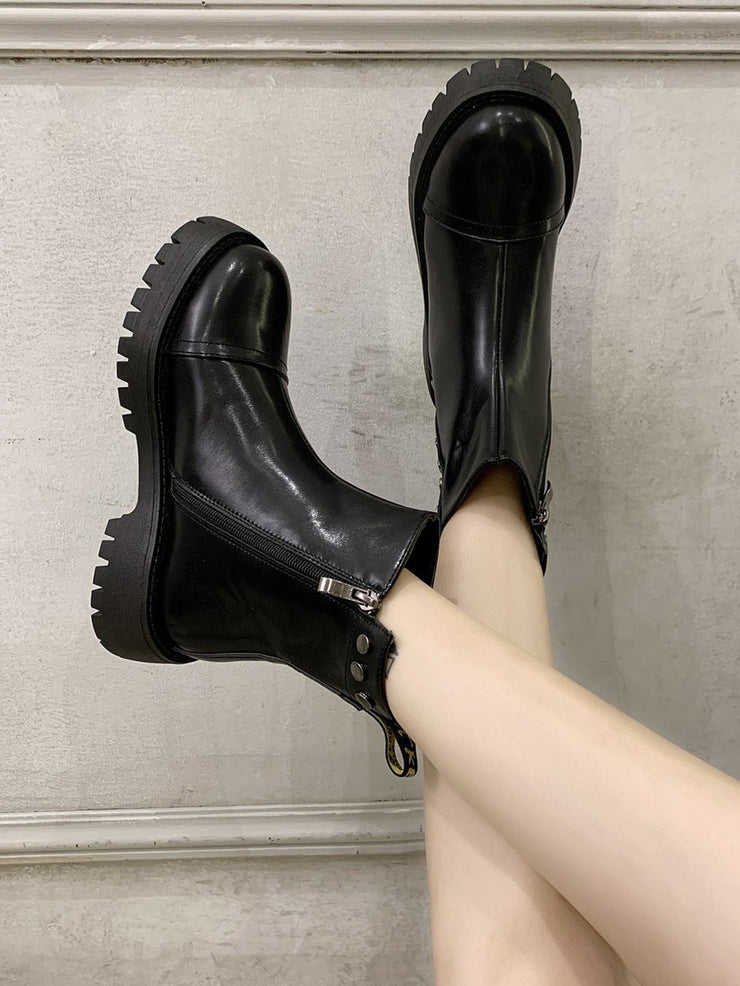 Studded Cap Toe Ankle Boots