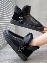 Solid Studded Snow Boots