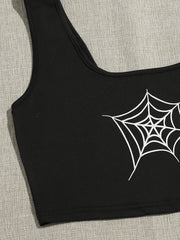 Spider And Spider Web Print Pajama Set