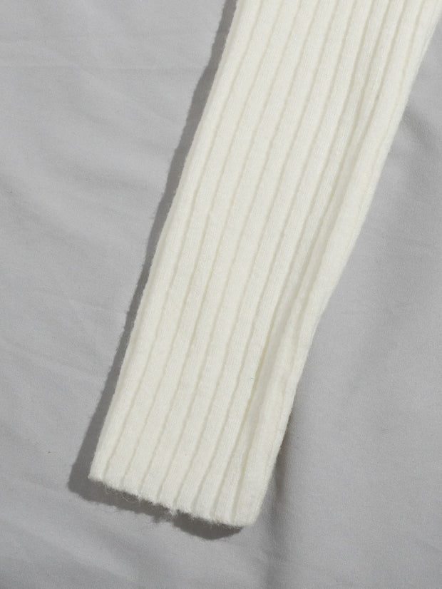 Tie Front Rib-knit Crop Cardigan