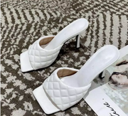 Gladiator 9CM Ladies Sandals Brand Design Women Elegant Square Sandaly Toe Thin High Heels 9CM Summer Outdoor Beach Shoes