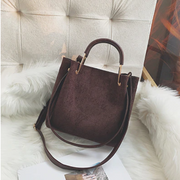 Vintage Leather Women's Tote Bags Luxury Faux Suede Crossbody Bags Ladies Handbags And Purses Female Solid Color Shoulder Bags