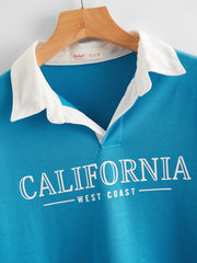 Letter Graphic Collar Sweatshirt