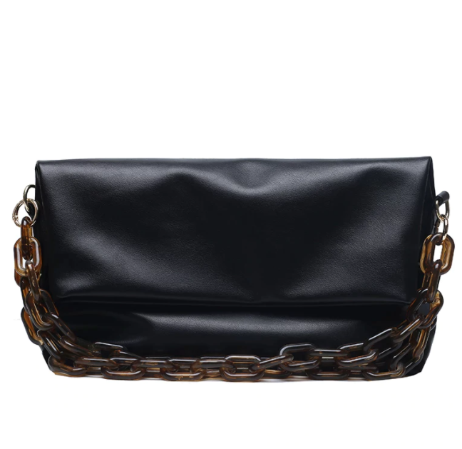 BISONJS Thick Chain PU Leather Shoulder Bags for Women 2020 Crossbody Handbag Purses Female Travel Luxury Trending Crossbody Bag
