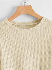 Solid Waffle Knit Sweater