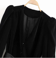 Za women's new V-neck coat in early autumn 2019 puffy long sleeve bow with velvet coat 08305793800