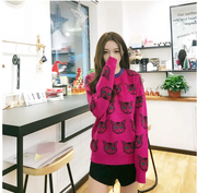 Net red sweater women's 2020 new autumn and winter bottoming knitwear Korean fashion foreign air loose cat top B-002