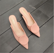 Women's Slippers 2020 New Arrivals Slip Elegant On Low Heels Pointed Toe Sandal Summer Outdoor Casual Slides Mules Women Shoes