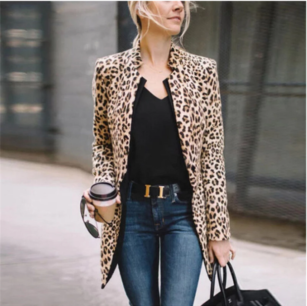 Sexy Ladies Blazer Leopard Print Blazer For Women Long Sleeve Coat Women Blazers For Office Plus Size Womens Blazers And Jackets