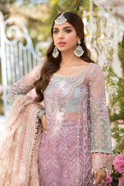 Maria B Unstitched MBROIDERED - Shades of Lilac Pink and Blue grey (BD-2105)