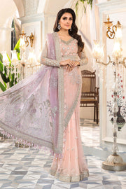 Maria B Unstitched MBROIDERED - Rose Pink and Lilac (BD-2404)