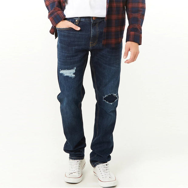 brand forevr slim fit stretchable ripped mens jeans